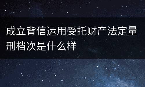 成立背信运用受托财产法定量刑档次是什么样