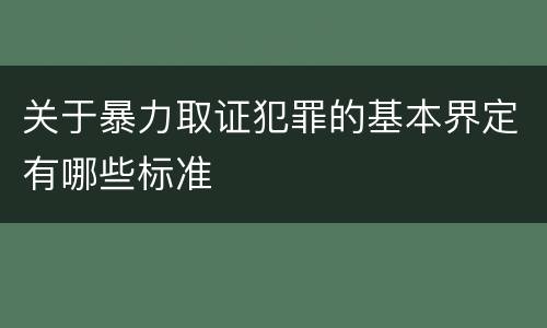关于暴力取证犯罪的基本界定有哪些标准