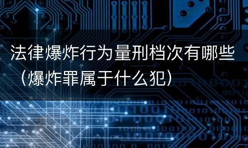法律爆炸行为量刑档次有哪些（爆炸罪属于什么犯）