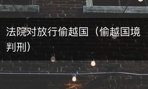 法院对放行偷越国（偷越国境判刑）