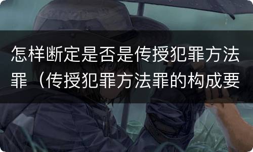 怎样断定是否是传授犯罪方法罪（传授犯罪方法罪的构成要件）