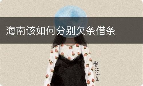 海南该如何分别欠条借条