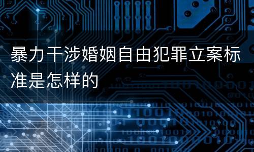 暴力干涉婚姻自由犯罪立案标准是怎样的