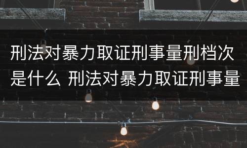 刑法对暴力取证刑事量刑档次是什么 刑法对暴力取证刑事量刑档次是什么要求