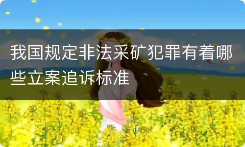 我国规定非法采矿犯罪有着哪些立案追诉标准