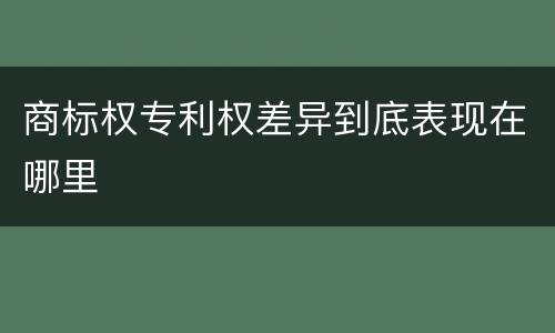 商标权专利权差异到底表现在哪里