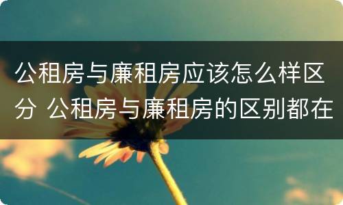 公租房与廉租房应该怎么样区分 公租房与廉租房的区别都在此,别再搞错了!