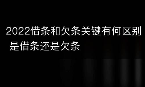2022借条和欠条关键有何区别 是借条还是欠条