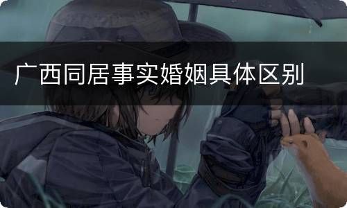 广西同居事实婚姻具体区别