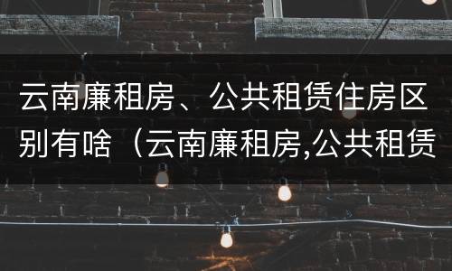 云南廉租房、公共租赁住房区别有啥（云南廉租房,公共租赁住房区别有啥不同）