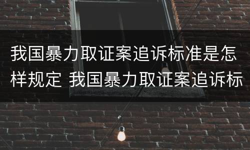 我国暴力取证案追诉标准是怎样规定 我国暴力取证案追诉标准是怎样规定的