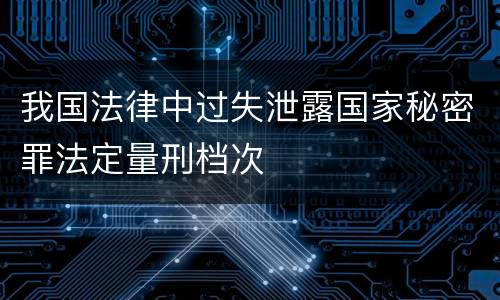 我国法律中过失泄露国家秘密罪法定量刑档次