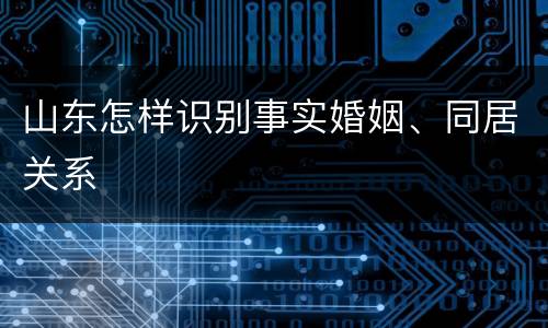 山东怎样识别事实婚姻、同居关系