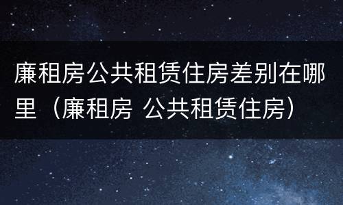廉租房公共租赁住房差别在哪里（廉租房 公共租赁住房）
