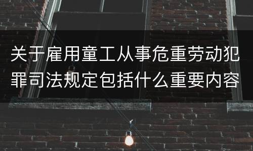 关于雇用童工从事危重劳动犯罪司法规定包括什么重要内容