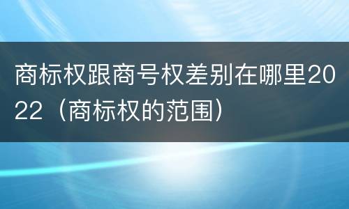 商标权跟商号权差别在哪里2022（商标权的范围）