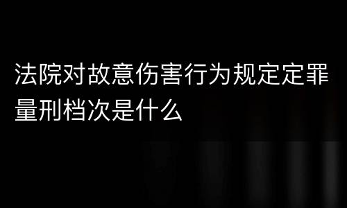 法院对故意伤害行为规定定罪量刑档次是什么