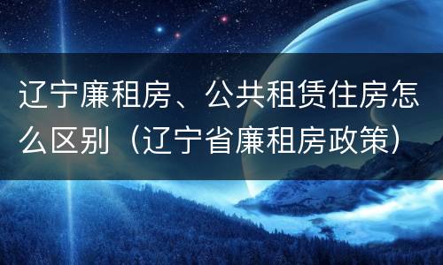 辽宁廉租房、公共租赁住房怎么区别（辽宁省廉租房政策）