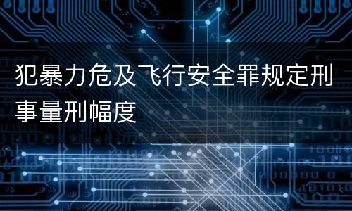 犯暴力危及飞行安全罪规定刑事量刑幅度