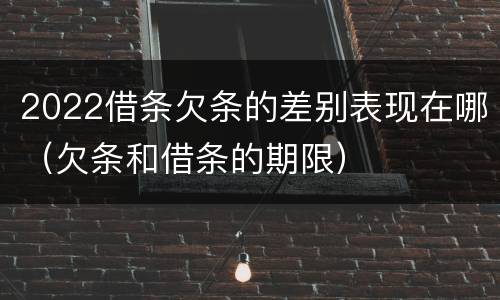 2022借条欠条的差别表现在哪（欠条和借条的期限）