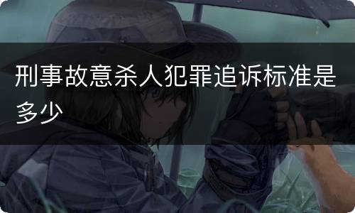 刑事故意杀人犯罪追诉标准是多少