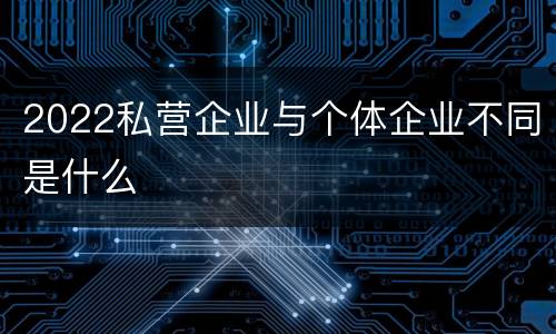 2022私营企业与个体企业不同是什么