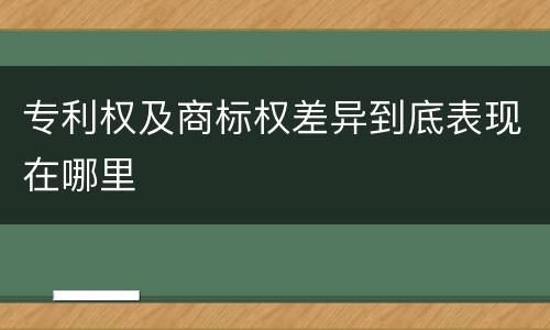专利权及商标权差异到底表现在哪里