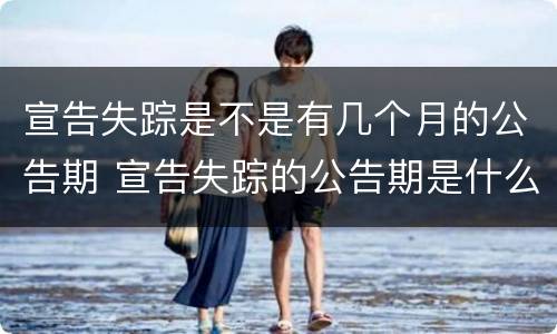 宣告失踪是不是有几个月的公告期 宣告失踪的公告期是什么意思