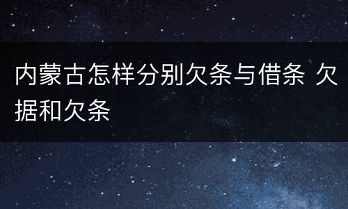 内蒙古怎样分别欠条与借条 欠据和欠条
