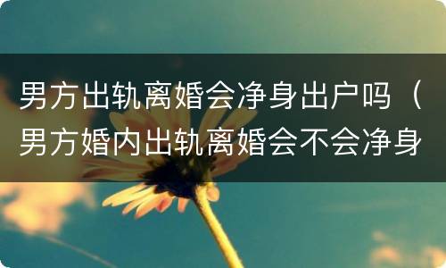 男方出轨离婚会净身出户吗（男方婚内出轨离婚会不会净身出户）