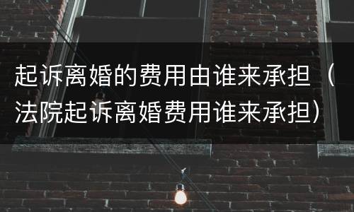 起诉离婚的费用由谁来承担（法院起诉离婚费用谁来承担）