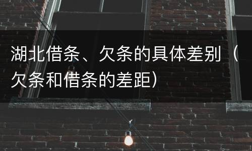 湖北借条、欠条的具体差别（欠条和借条的差距）