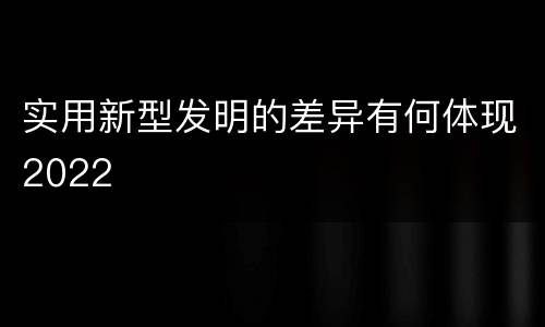 实用新型发明的差异有何体现2022