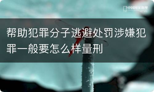 帮助犯罪分子逃避处罚涉嫌犯罪一般要怎么样量刑
