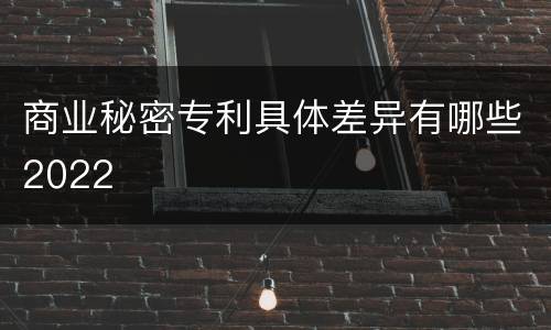 商业秘密专利具体差异有哪些2022