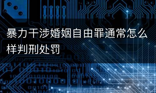 暴力干涉婚姻自由罪通常怎么样判刑处罚