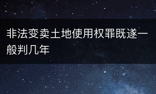 非法变卖土地使用权罪既遂一般判几年