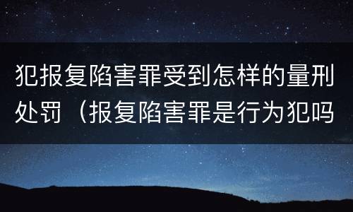犯报复陷害罪受到怎样的量刑处罚（报复陷害罪是行为犯吗）