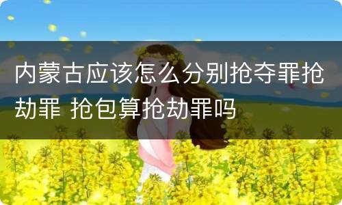 内蒙古应该怎么分别抢夺罪抢劫罪 抢包算抢劫罪吗