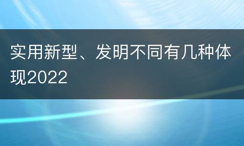 实用新型、发明不同有几种体现2022
