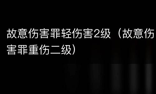 故意伤害罪轻伤害2级（故意伤害罪重伤二级）