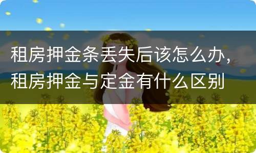 租房押金条丢失后该怎么办，租房押金与定金有什么区别