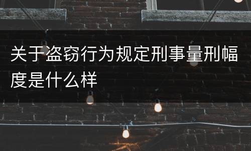 关于盗窃行为规定刑事量刑幅度是什么样