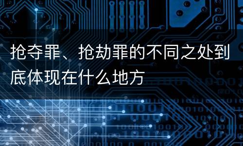 抢夺罪、抢劫罪的不同之处到底体现在什么地方
