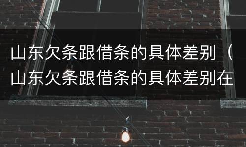 山东欠条跟借条的具体差别（山东欠条跟借条的具体差别在哪里）