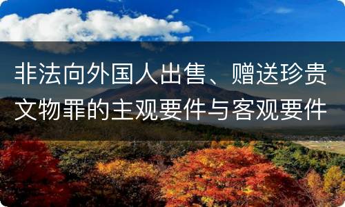 非法向外国人出售、赠送珍贵文物罪的主观要件与客观要件有哪些