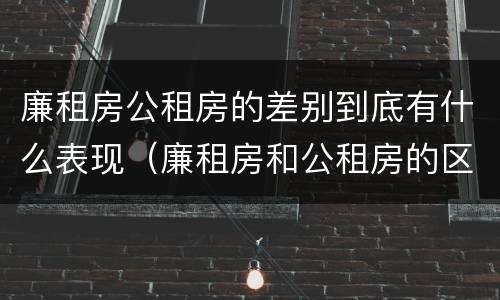 廉租房公租房的差别到底有什么表现（廉租房和公租房的区别到底是什么）