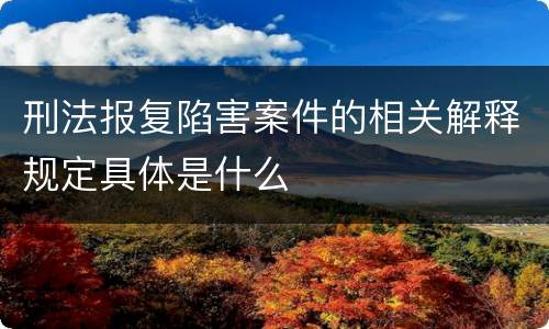 刑法报复陷害案件的相关解释规定具体是什么