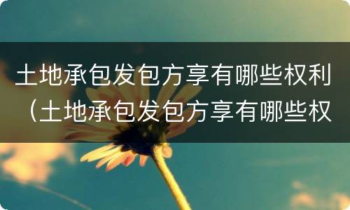 土地承包发包方享有哪些权利（土地承包发包方享有哪些权利和义务）