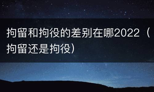 拘留和拘役的差别在哪2022（拘留还是拘役）